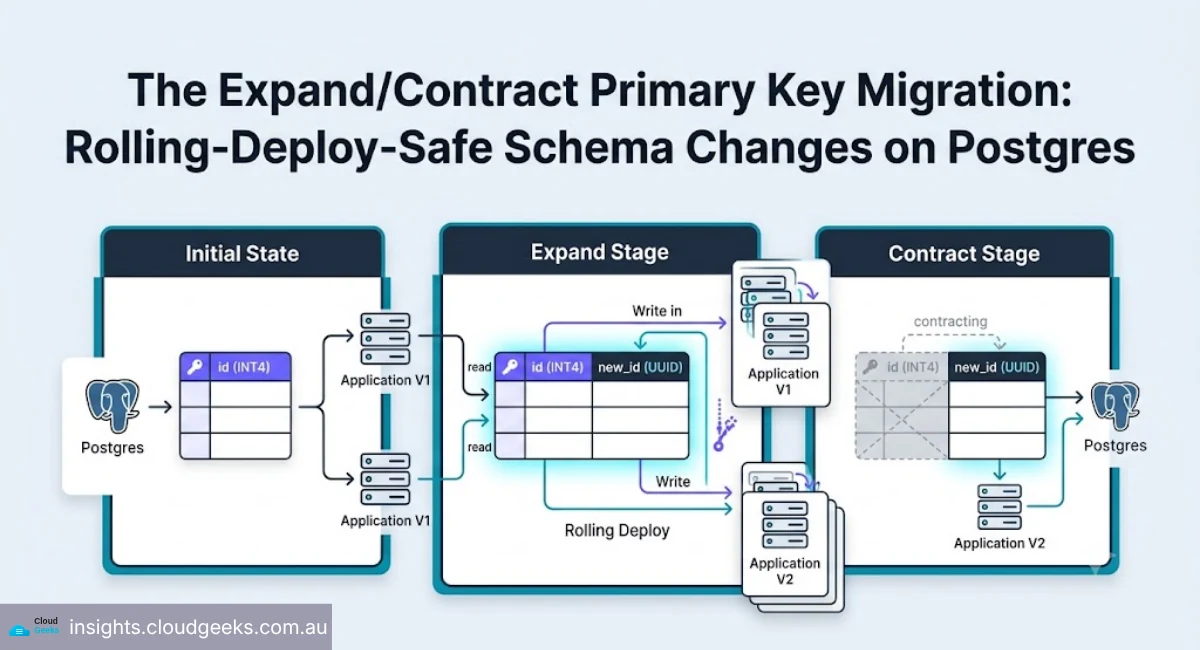 The Expand/Contract Primary Key Migration: Rolling-Deploy-Safe Schema Changes on Postgres
