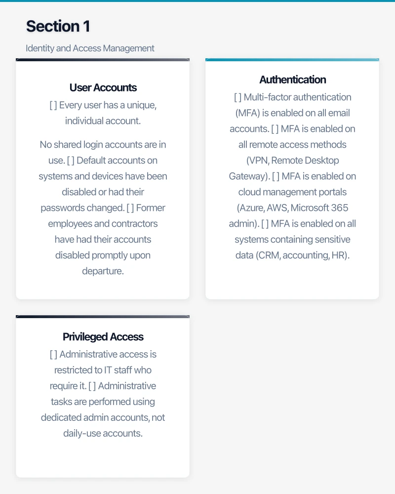 Section 1: Identity and Access Management Infographic