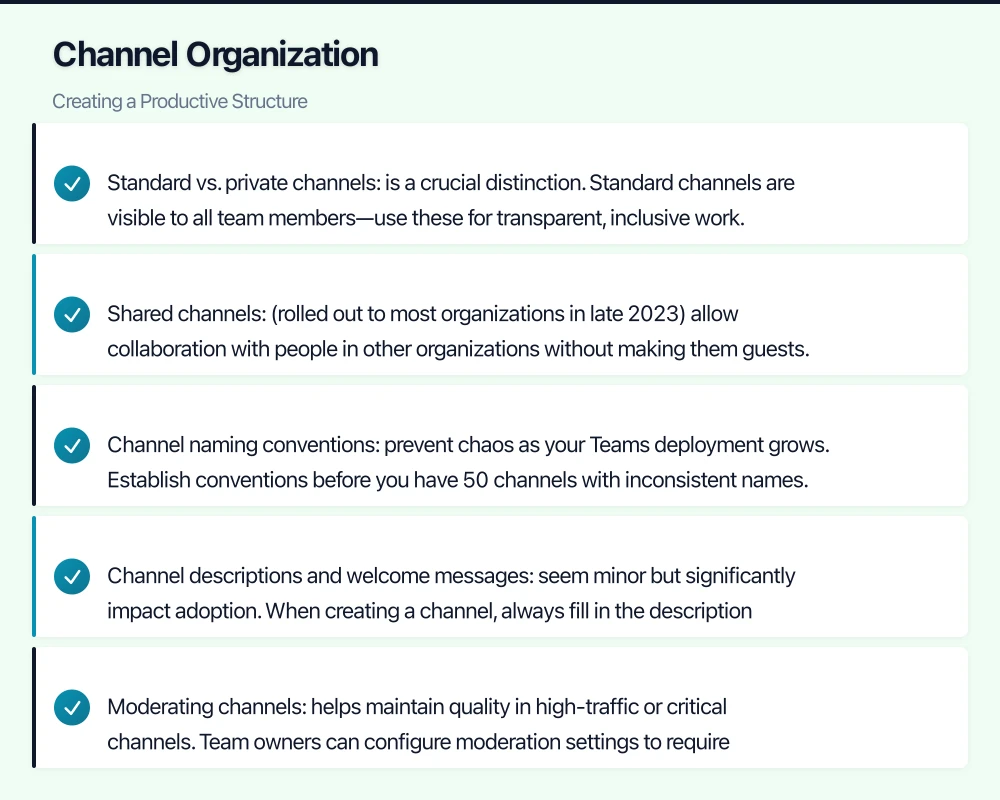 Channel Organization: Creating a Productive Structure Infographic