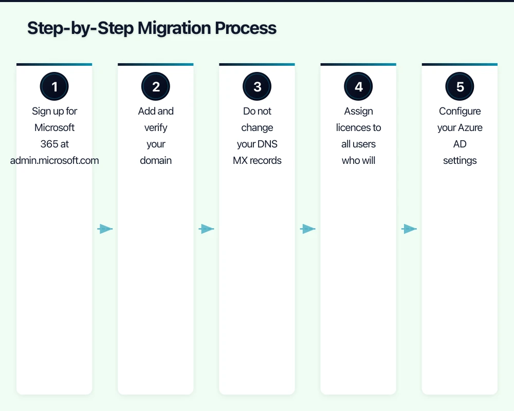 Step-by-Step Migration Process Infographic